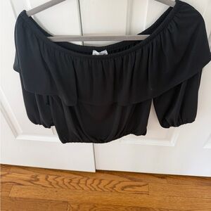 Off-Shoulder Black Women's Top